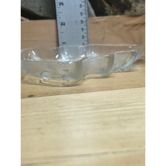 Christmas Decor Clear Glass Dish. Tree shape Candy. Nuts Trinkets. Bells. Cabin - Picture 5 of 7